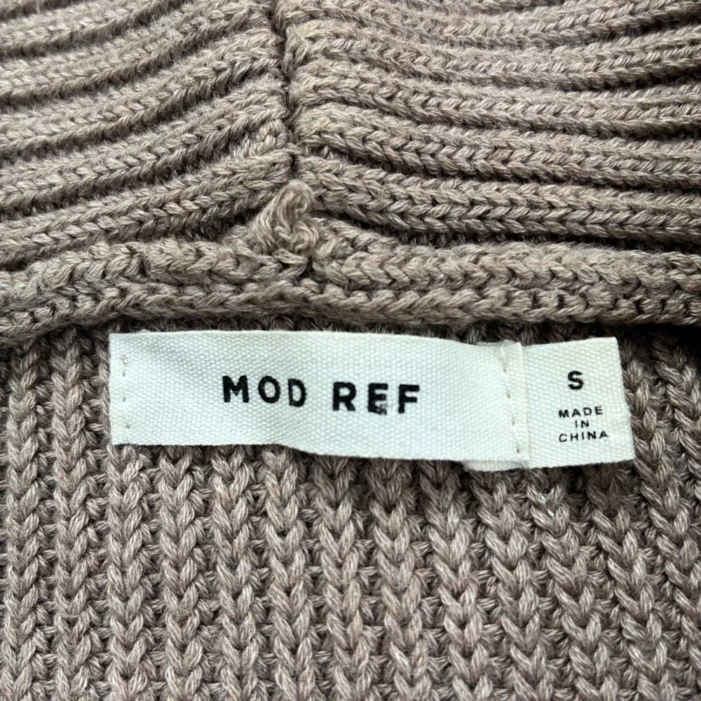 Mod Ref Quality Chunky Cropped Shrug Sweater Open Cardigan Neutral Basic Sz S